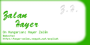 zalan hayer business card